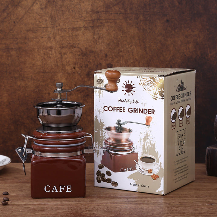 Hand crank coffee mill in retro style
