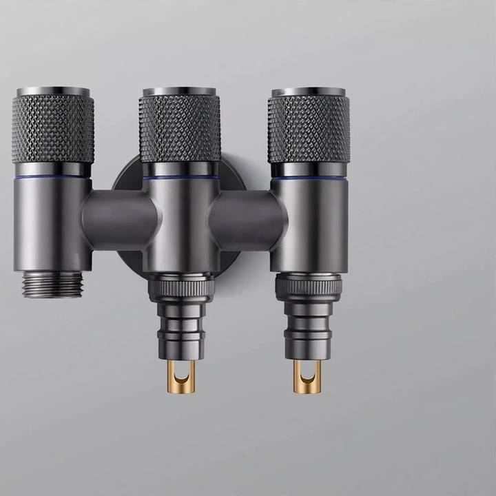 Two-way corner valve for washing machine, stainless steel