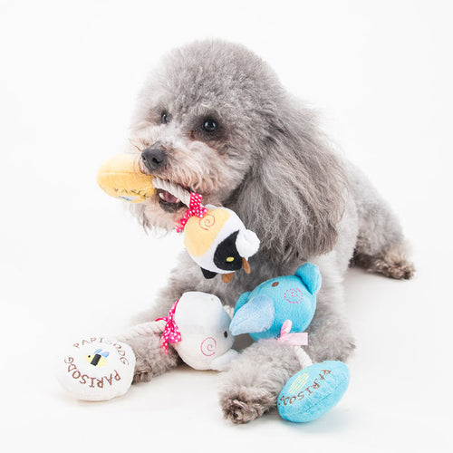 Plush toy with squeaker for dogs
