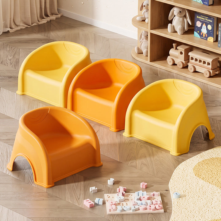 Plastic children's chair with backrest, stackable