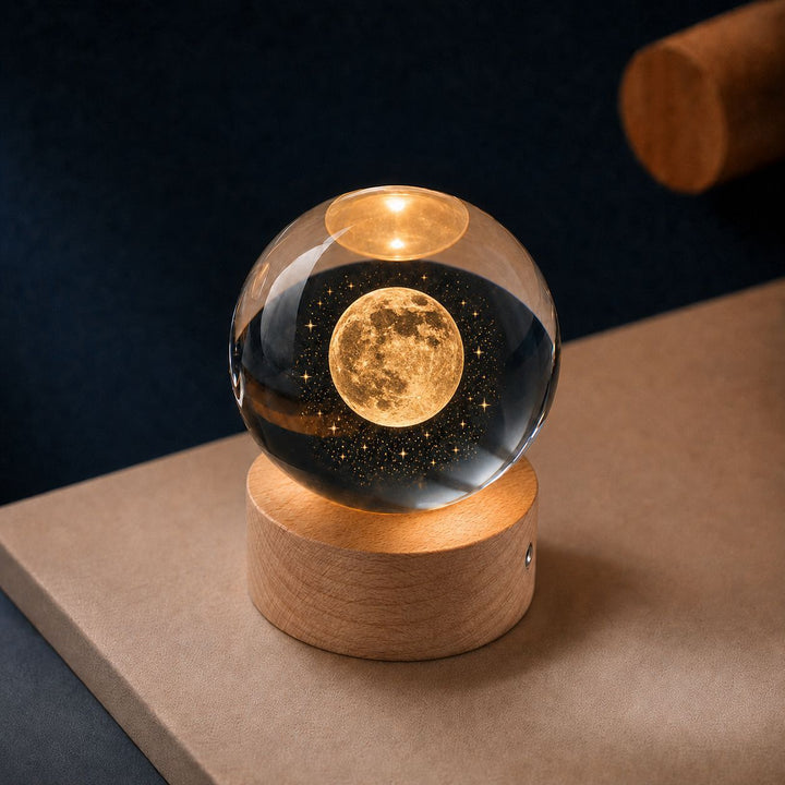 Crystal ball night light with LED lighting