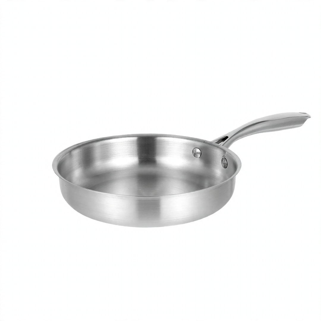 Frying pan, 410 stainless steel, honeycomb pattern
