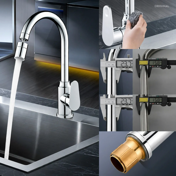 Kitchen mixer with universal joint and pressure compensation