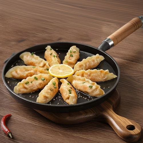 Cast iron frying pan, flat bottom