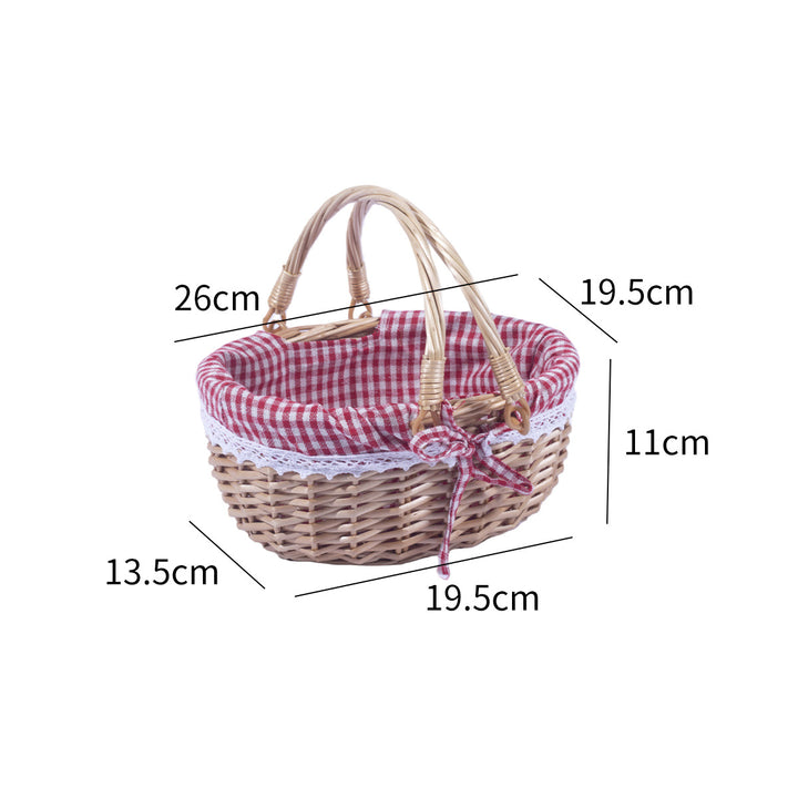 Willow basket with handle and lid
