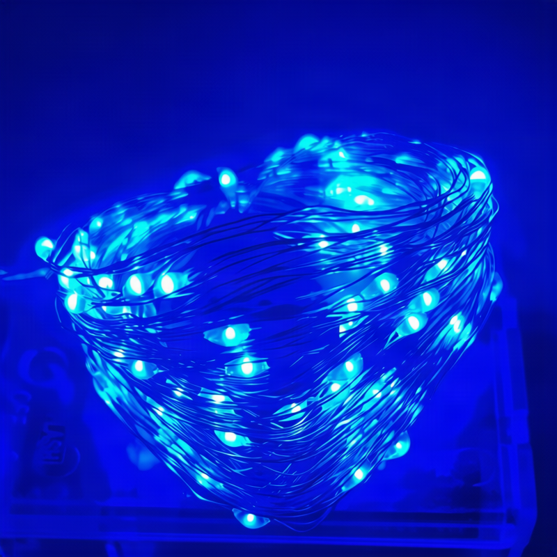 LED string lights, 10 m, 100 lights, USB/battery