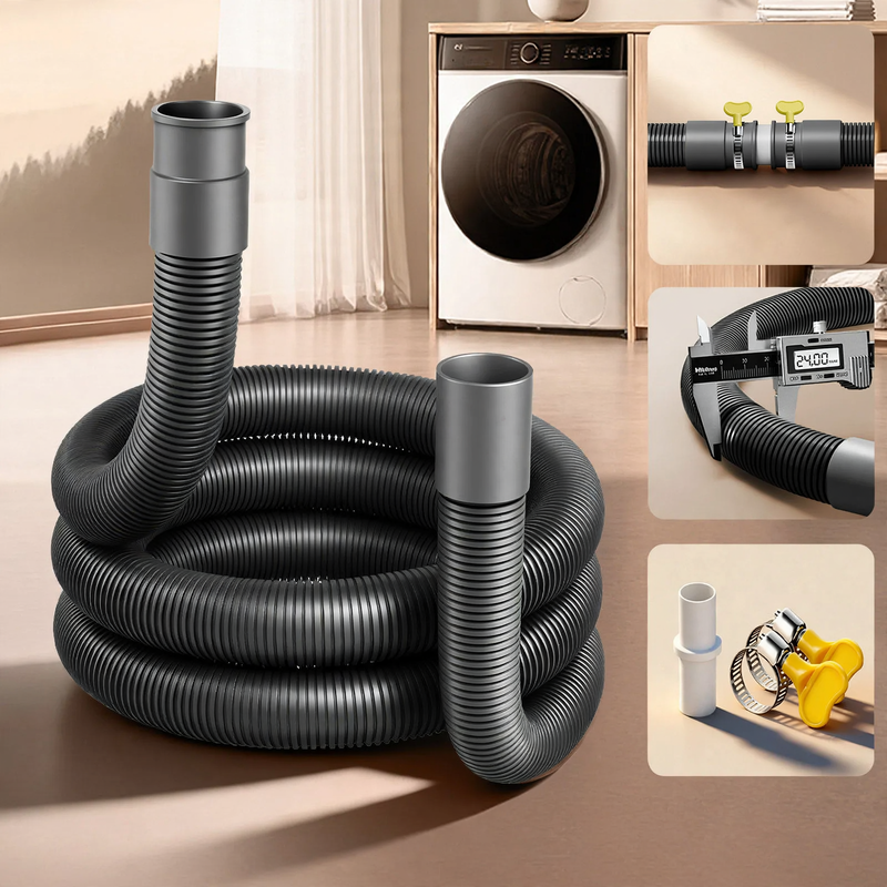 Washing machine drain hose, PVC/Silicone