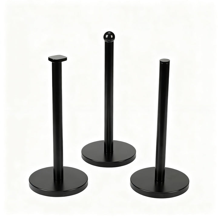 Standing paper roll holder made of stainless steel, black