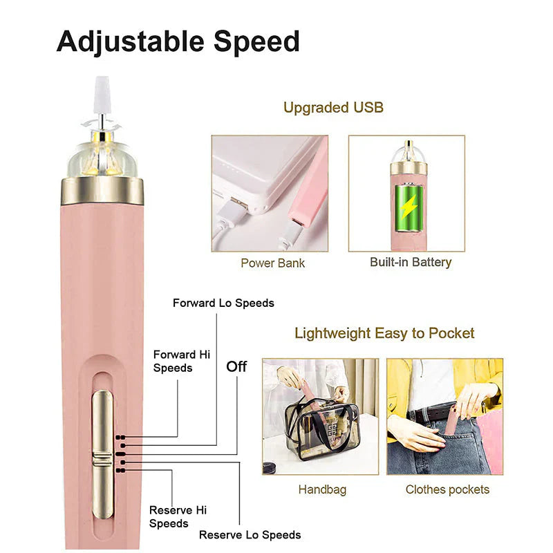 BowLift | 5-in-1 Electric Nail Care Device – Portable Manicure Tool with LED Light
