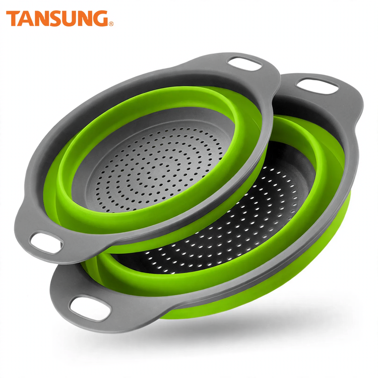 Folding vegetable bowl with strainer