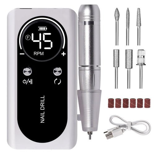 BowLift | ProNail 45000RPM Electric Nail File – Portable Rechargeable E-File for Manicure & Acrylic Nails | Low Noise