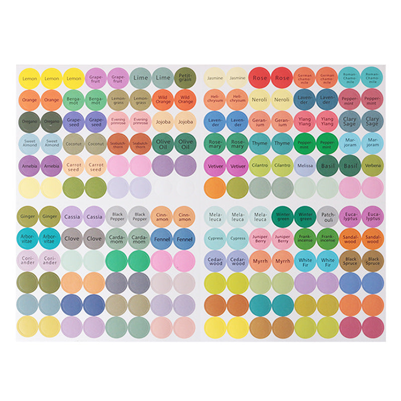 Round labels for bottles, self-adhesive