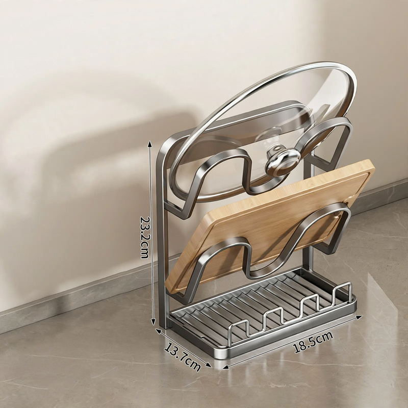 Pot lid and cooking spoon holder, wall and table version