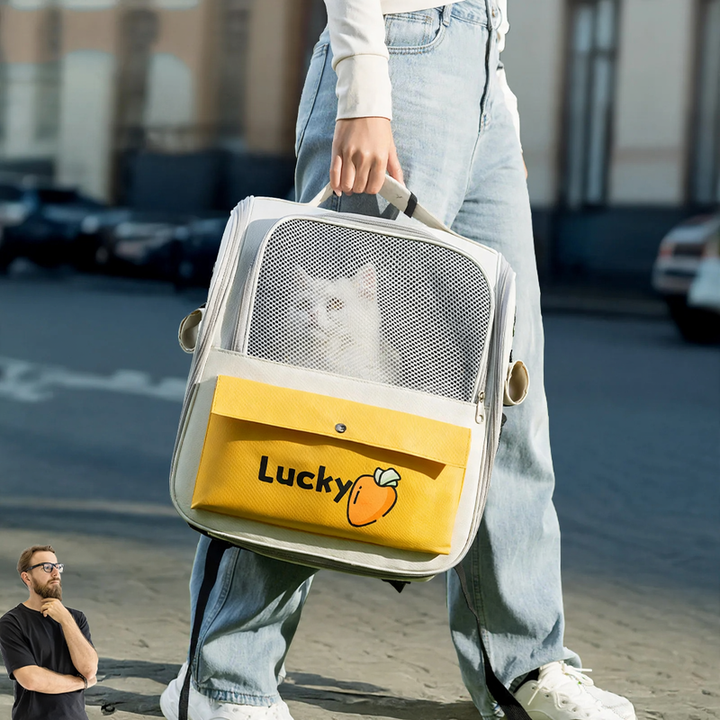 Backpack transport bag for cats and small dogs