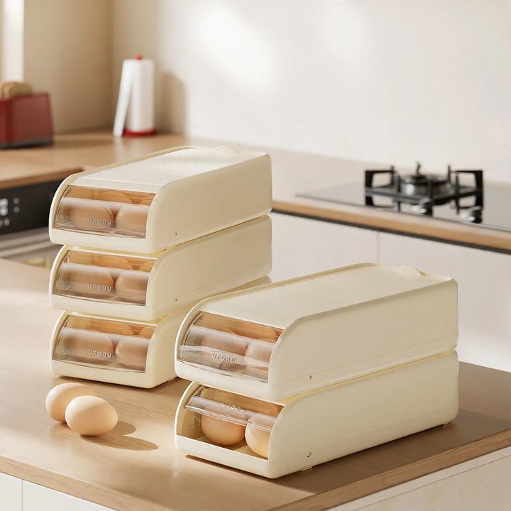 Egg storage box with lid, plastic, approx. 12 eggs