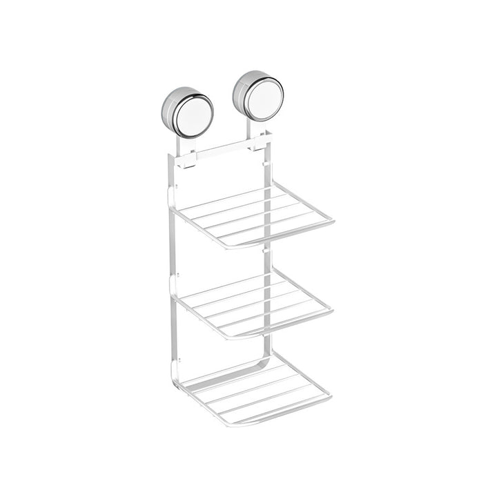Suction cup preparation shelf, stainless steel, three-layer