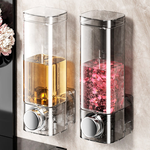 Soap dispenser for hanging, transparent, no drilling