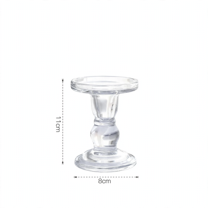 Glass candle holder, column shape, various colors