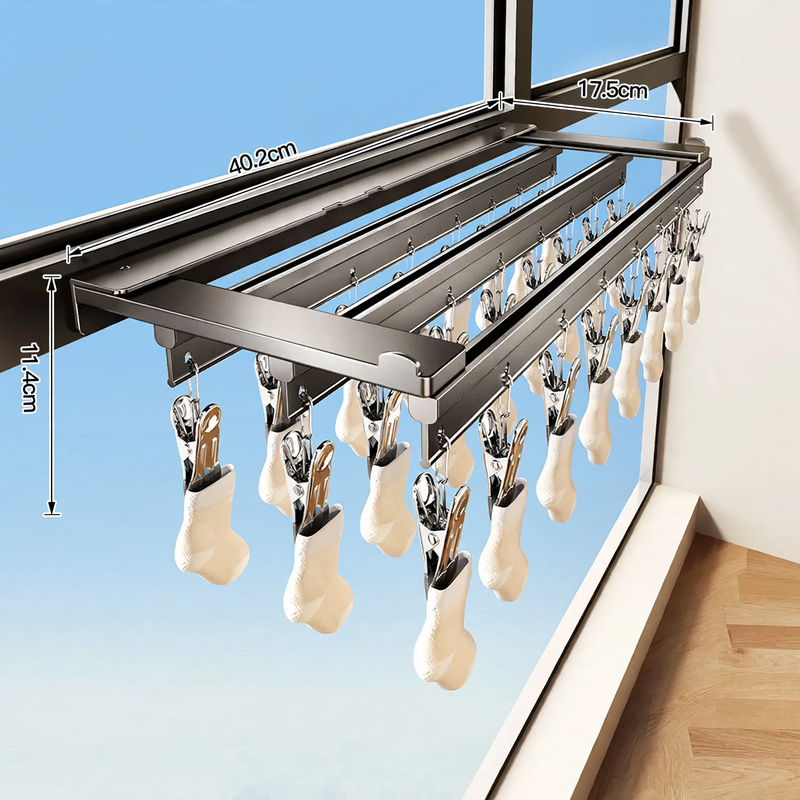 Clothes dryer with clips, aluminum, model 707-016-1A