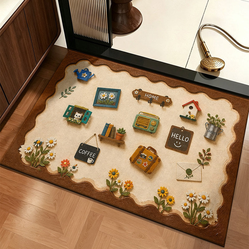 Diatomaceous earth bath mat, washable