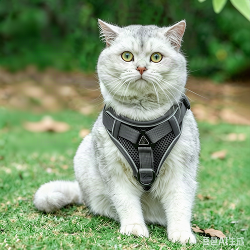 Padded dog harness with leash