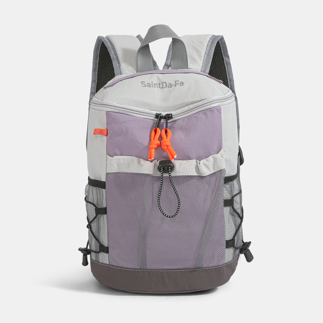 Women's backpack, up to 20 L, nylon, patchwork design