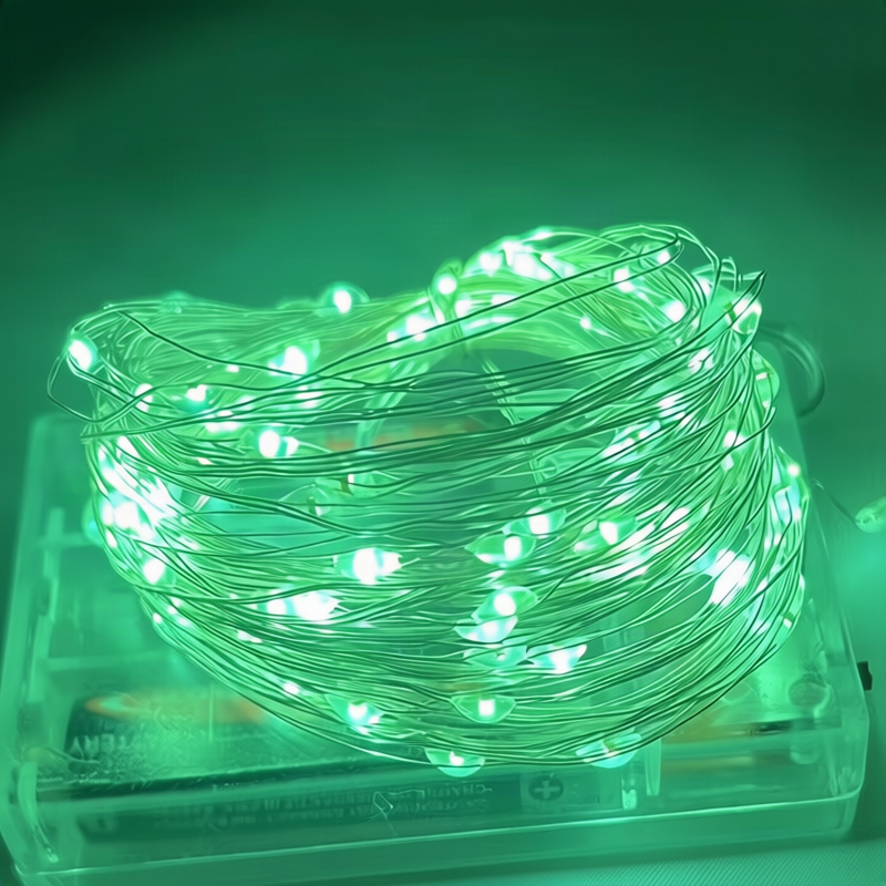 LED string lights, 10 m, 100 lights, USB/battery
