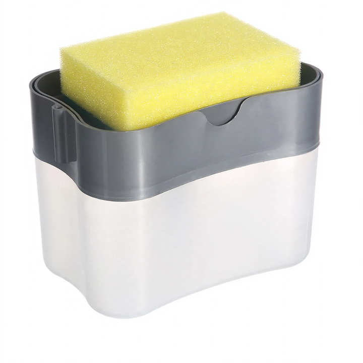 2-in-1 sponge brush holder with soap dispenser