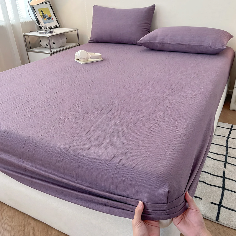Cotton gauze fitted bed sheet, 3-piece, Japanese style