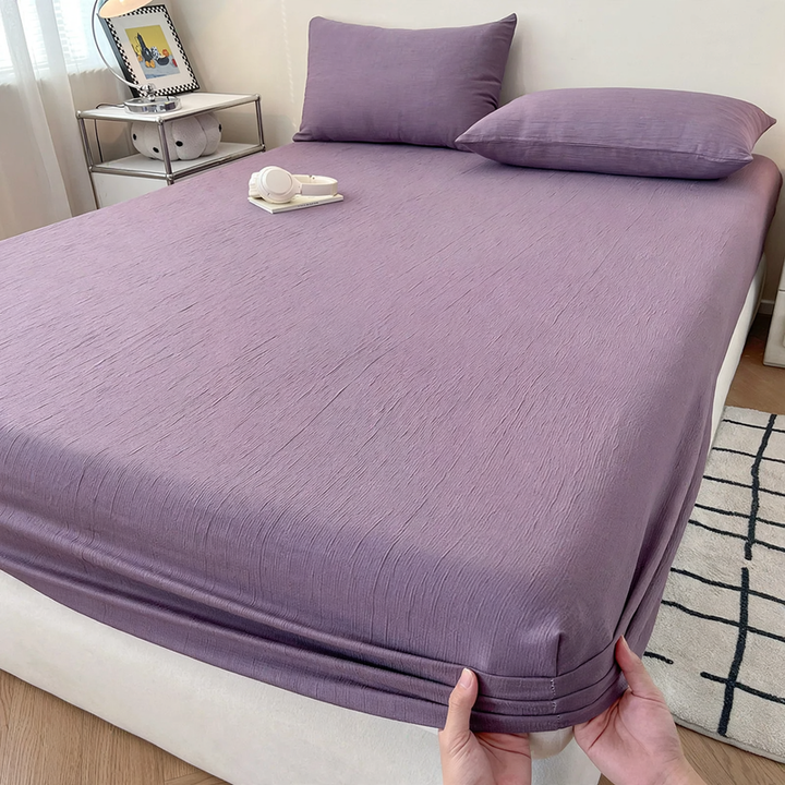 Cotton gauze fitted bed sheet, 3-piece, Japanese style
