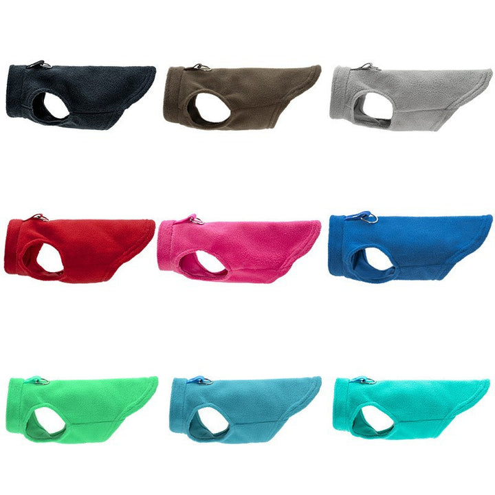 Dog coat made of sweatshirt fabric with pockets