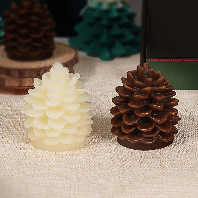 LED candle in pine cone shape