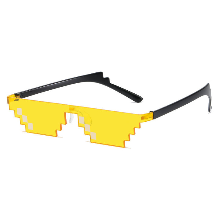 Pixel glasses with geometric pattern
