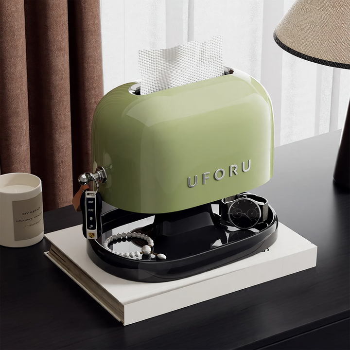 Plastic Tissue Box with Storage, Model DD2547