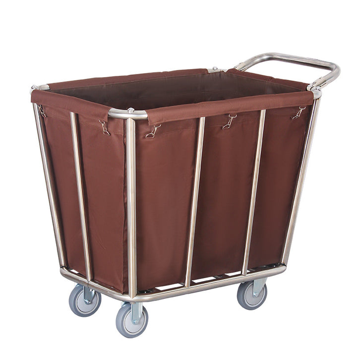 Stainless steel laundry cart with wheels