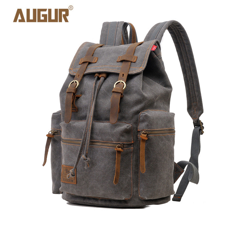 Linen backpack, 36–55 L, 15.6 inches, in vintage style