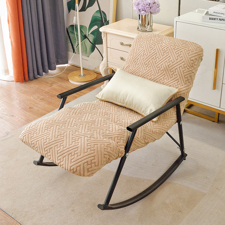Elastic lounge chair cover, solid color, single seat