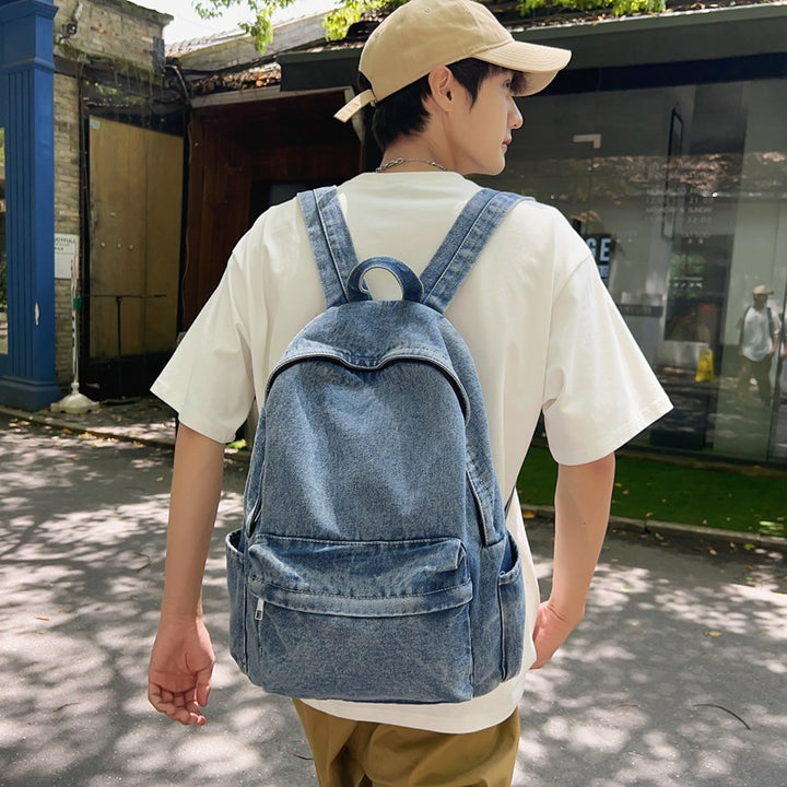Denim fabric backpack, lightweight and versatile