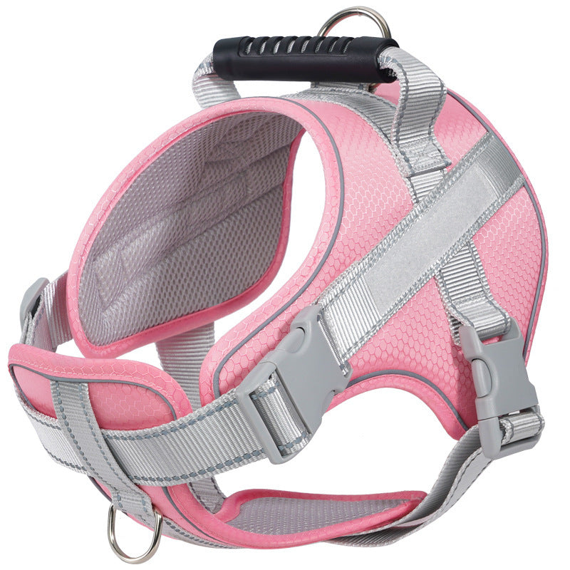 Dog harness made of polyester with leash, multiple sizes
