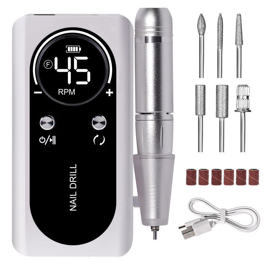 BowLift | Professional 45000RPM portable electric nail file with rechargeable battery | Low noise level for manicure