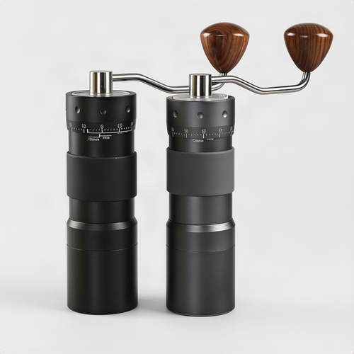 Hand coffee grinder with steel core, luxury design