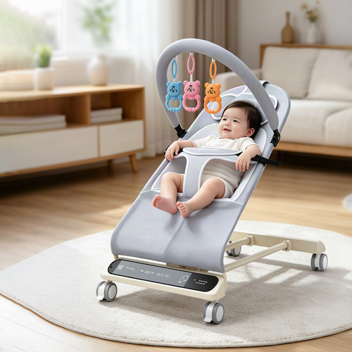 Baby bouncer with music and toys, from birth