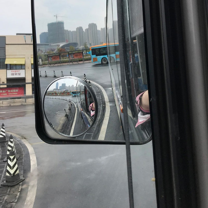 Vehicle blind mirror for gluing or suction