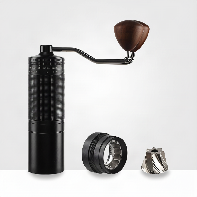 Hand coffee grinder with steel core, luxury design