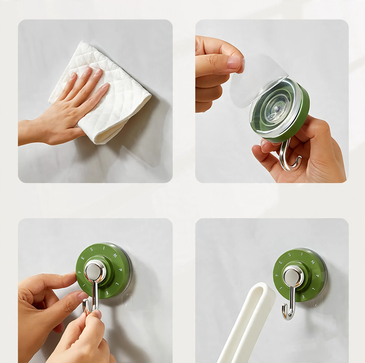 Suction cup hooks, set of 4, plastic