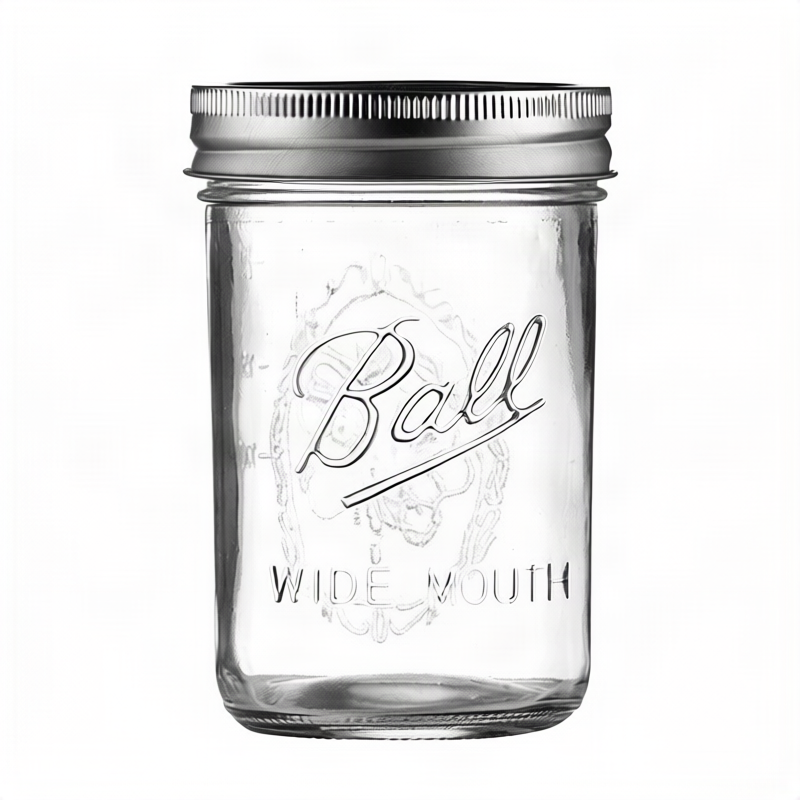 Glass storage jars, various sizes