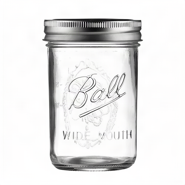 Glass storage jars, various sizes