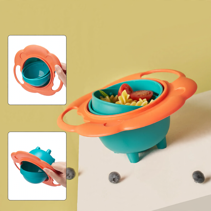 Rotating children's bowl, 19 cm, PP, non-slip
