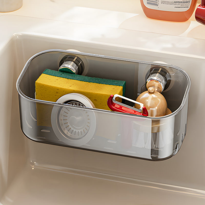 Suction Cup Sink Shelf, transparent, multi-tiered