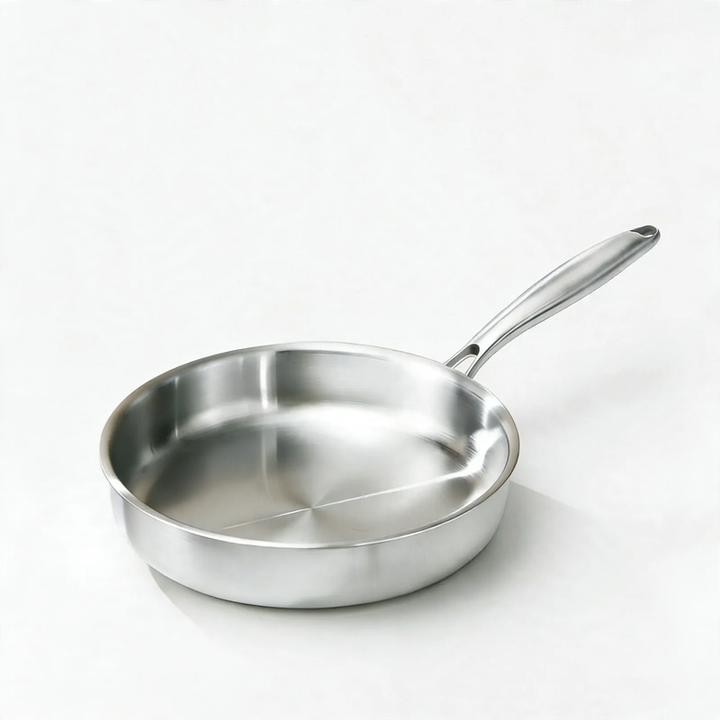 Frying pan, 410 stainless steel, honeycomb pattern